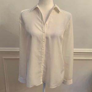 Guess White Blouse With Exposed Back Shoulder Size Extra Small